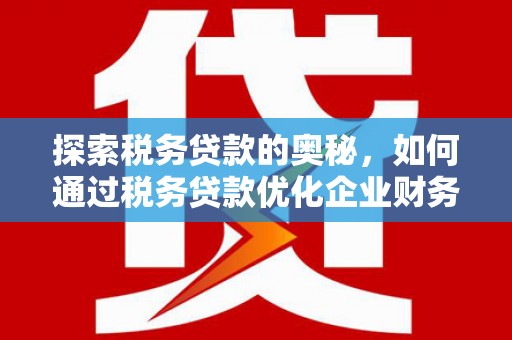 建湖探索税务贷款的奥秘，如何通过税务贷款优化企业财务