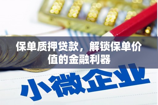 建湖保单质押贷款，解锁保单价值的金融利器
