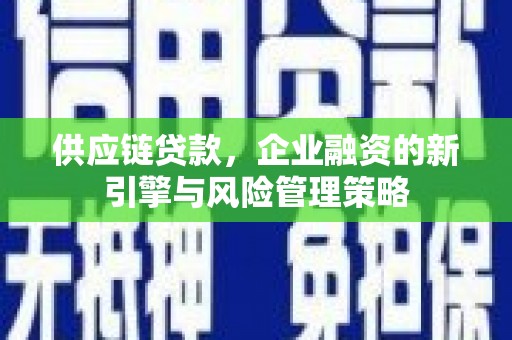 建湖供应链贷款，企业融资的新引擎与风险管理策略