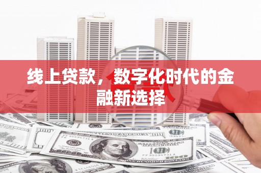 建湖线上贷款，数字化时代的金融新选择