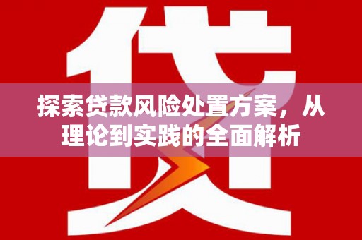 建湖探索贷款风险处置方案，从理论到实践的全面解析