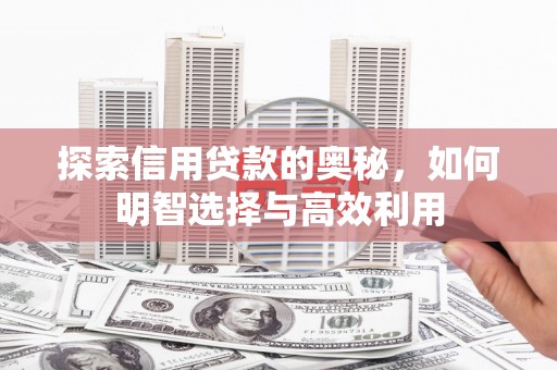建湖探索信用贷款的奥秘，如何明智选择与高效利用