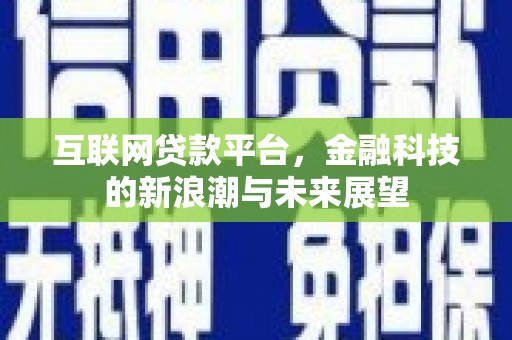 建湖互联网贷款平台，金融科技的新浪潮与未来展望