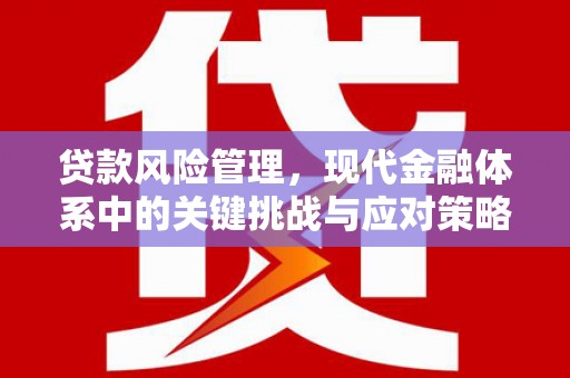 建湖贷款风险管理，现代金融体系中的关键挑战与应对策略